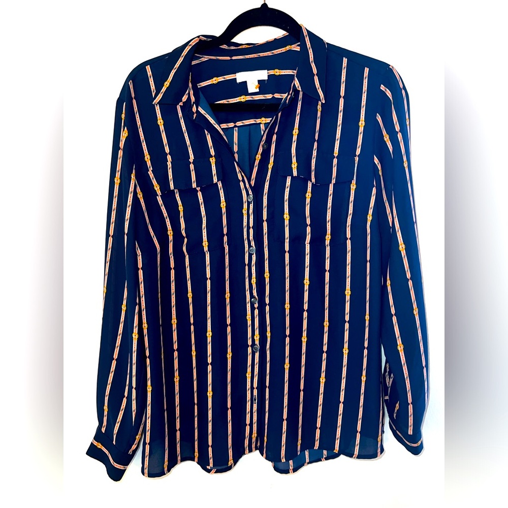 Charter Club • polyester chiffon woman’s blouse • Petite Large
